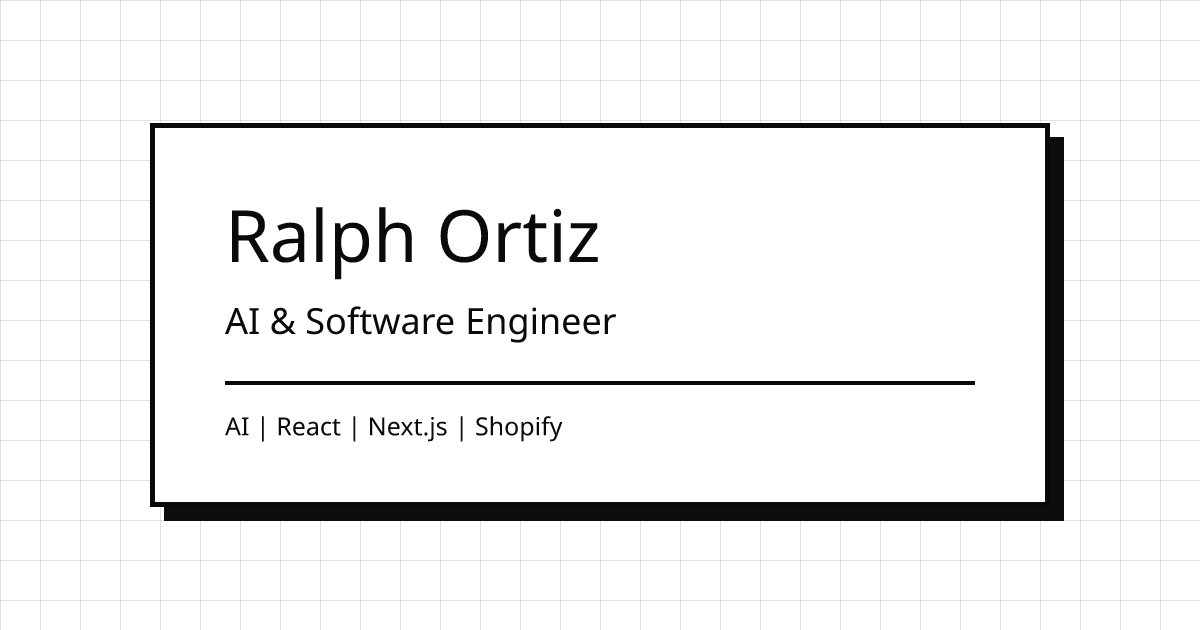 Ralph Ortiz — AI & Software Engineer